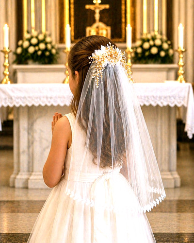 First holy communion white - first,