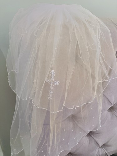 Girls white veil for communion - white,